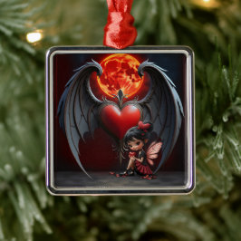 Blodmåne Alla Hjärtans Dag Älva Julgransprydnad Metall