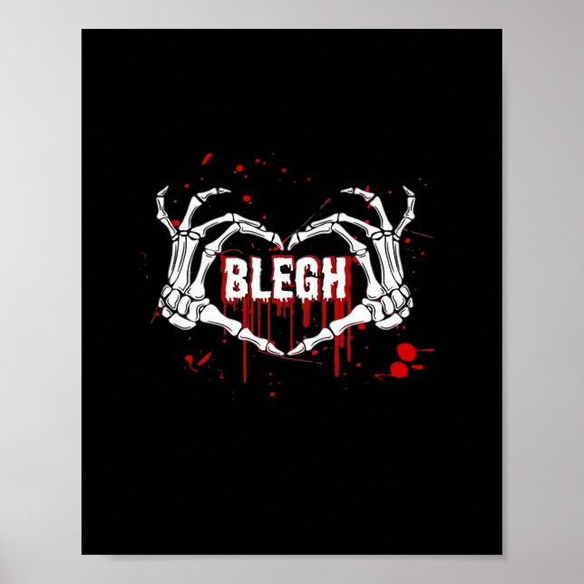 Blodnedbrytning, Skeleton Heart Händer Emo, Metalc Poster (Framsidan)