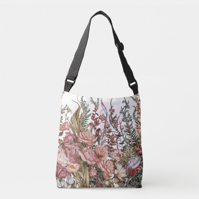 Blödning Bliss: Blommigt Tote Bag Axelväska (Framsida)