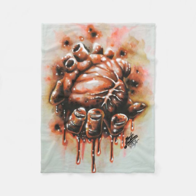 Blödning Heart Fleecefilt (Framsidan)