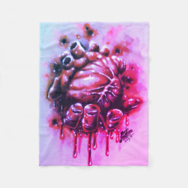 Blödning Heart Fleecefilt