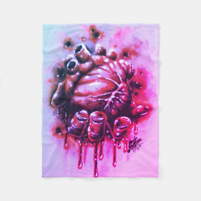 Blödning Heart Fleecefilt (Framsidan)