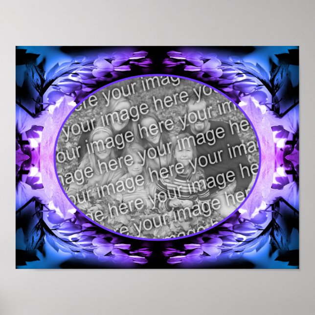 Blödning Heart Flowers Ram Lägg till ditt eget fot Poster (Framsidan)