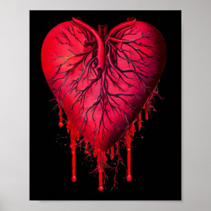 Blödning Heart Kärlek Hjärtbrott kirurgisk konst Poster