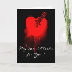 Blödning Heart och Knivar Helgkort