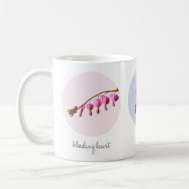 Blödning Heart, Pansies och Aster Flowers Kaffemugg