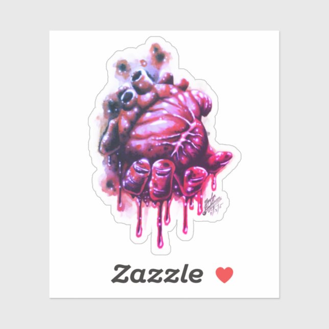 Blödning Heart Sticker Klistermärken (Ark)
