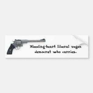 Blödning-hjärta frisinnad vegandemokrat som bär bildekal
