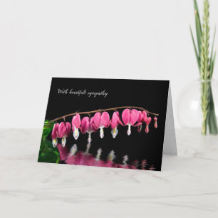 Blödning Hjärtat blommar på svart vatten Kort