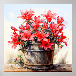 Blodning Lily Flower Illustration Poster