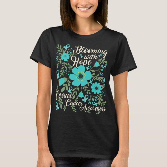 Blödning med cervikal bröstcancermedvetenhet t shirt (Framsida)