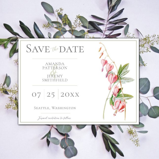 Blödningshjärtan Spara datum Datumet (Bleeding Hearts Save the Date)