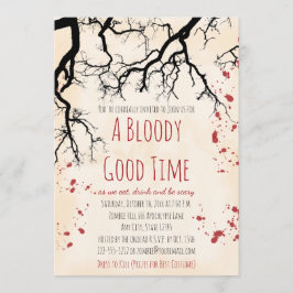 Blodplättare Creepy Halloween-inbjudan Inbjudningar