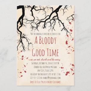 Blodplättare Creepy Halloween-inbjudan Inbjudningar