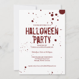 Blodplatterinbjudan till Creepy Halloween fest Inbjudningar