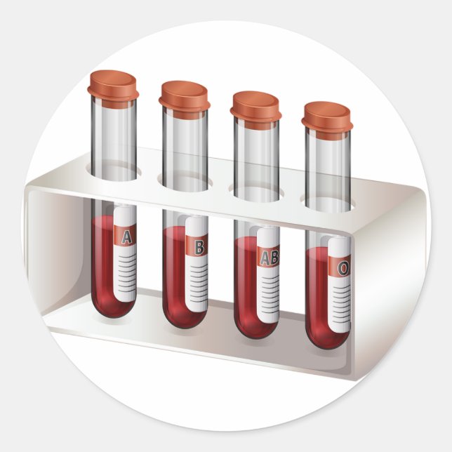 Blodprov Stickers Runt Klistermärke (Framsida)