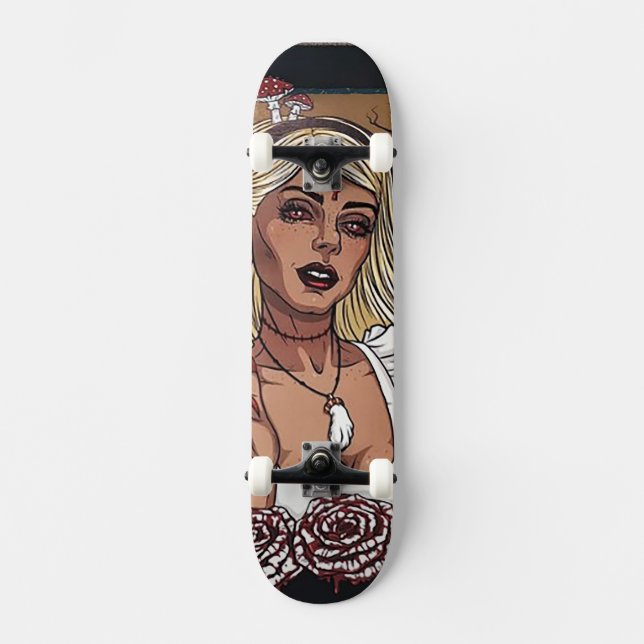 Blodröd Mini Skateboard Bräda 18,5 Cm (Framsida)