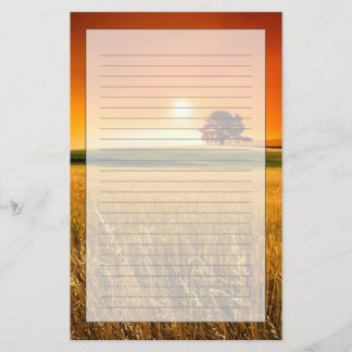 Blodröd solnedgång brevpapper