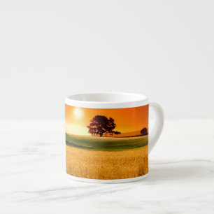 Blodröd solnedgång espressomugg