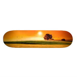 Blodröd solnedgång mini skateboard bräda 18,7 cm