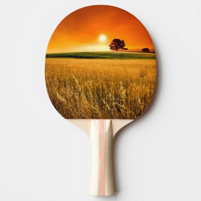 Blodröd solnedgång pingisracket (Framsidan)