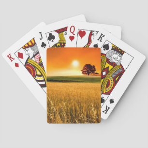Blodröd solnedgång spel kort