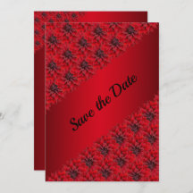 Blodröda dahlias i gothic stil spara datumet