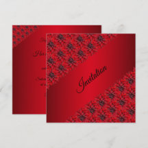 Blodröda dahlior i gotisk stil inbjudan