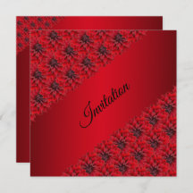 Blodröda dahlior i gotisk stil inbjudan