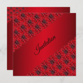 Blodröda dahlior i gotisk stil inbjudan