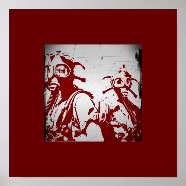 Blodröda gasmaskor poster (Framsidan)