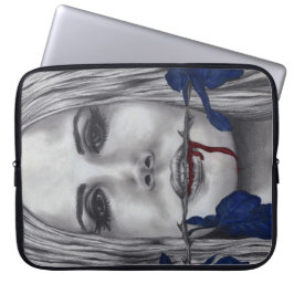 Blodrosor Vampire Kvinna Goth Skräck Fantasi Konst Laptop Sleeve