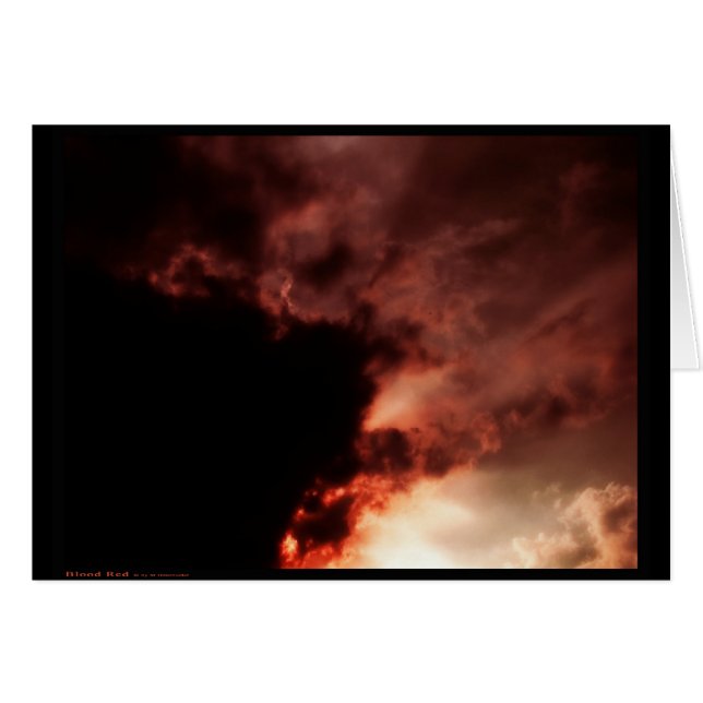 Blodrött (kort) hälsningskort (Framsidan Horizontal)