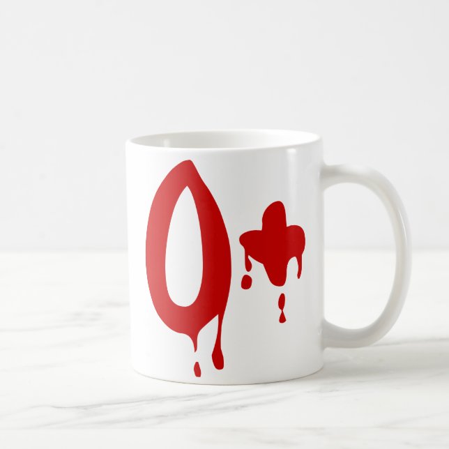 Blodsgrupp O+ Positiv #Horror Sjukhus Kaffemugg (Höger)