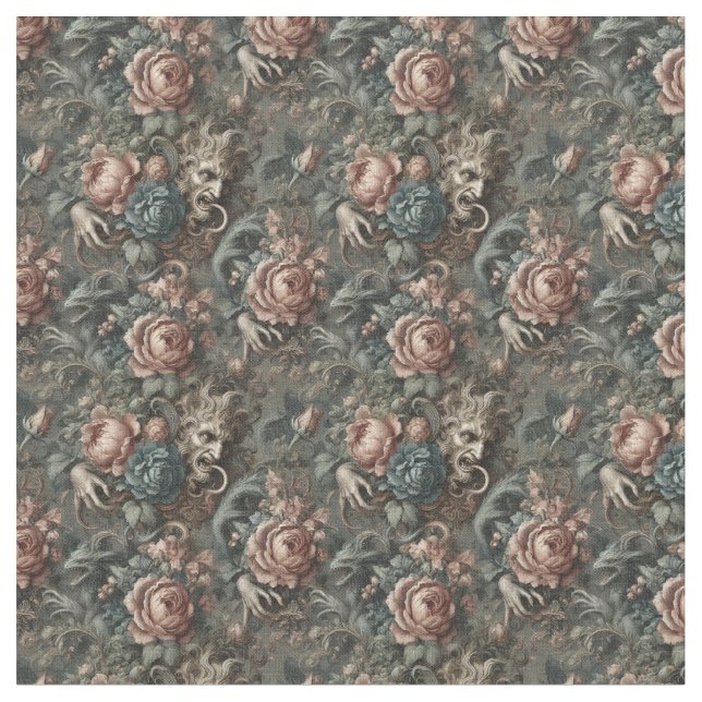 Blodskuggor Ritual - Gothic Dense Tile Tyg (Närbild)