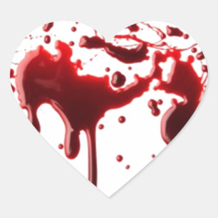 blodsplatter 3 hjärtformat klistermärke