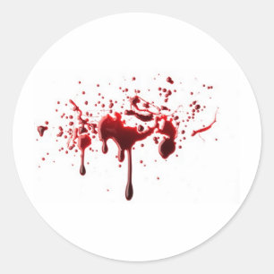 blodsplatter 3 runt klistermärke