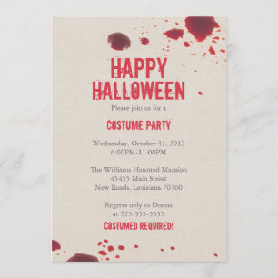 BlodSplatter   Halloween Inbjudningar