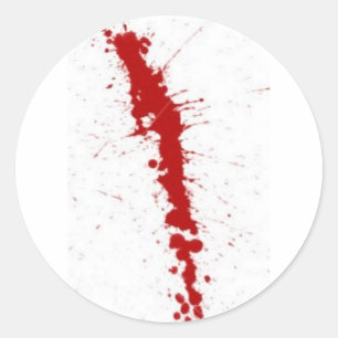 blodsplatter runt klistermärke