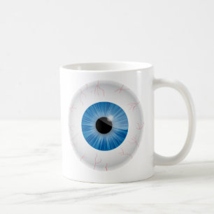 Blodsprängd ögonglobmugg för blått kaffemugg