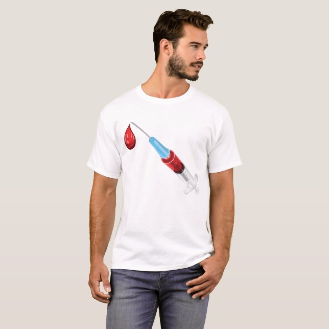 Blodspruta Med En Röd Droppe T Shirt (Hel framsida)