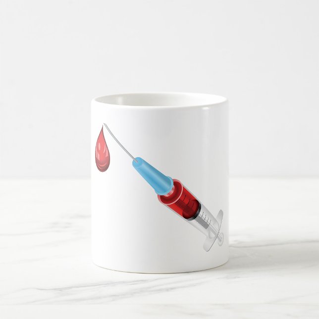 Blodspruta med röd droppe kaffemugg (Skapare uppladdad)
