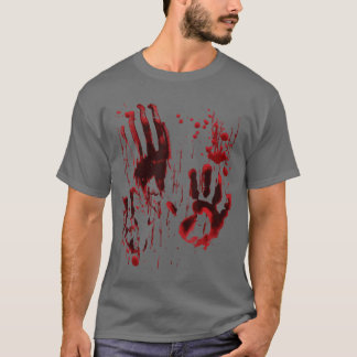 Blodstänk Blodfläck Blodigt Handavtryck Zom T Shirt