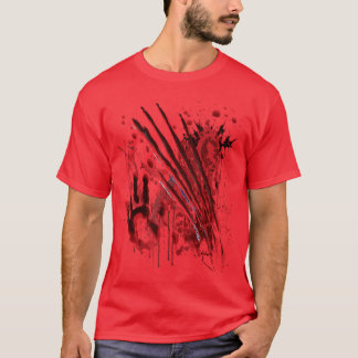 Blodstänk Blodig Halloween Zombie Röd Hand vi T Shirt