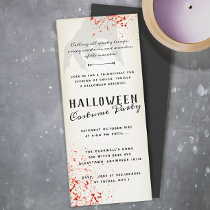 Blodstänk Invitation till vuxen Halloweenfest Inbjudningar