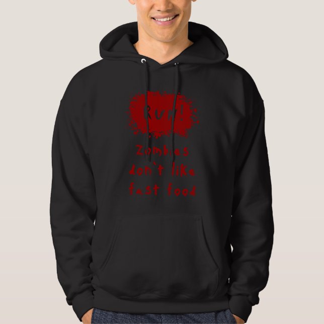 Blodstänk Zombie Halloween Hoodie (Framsida)