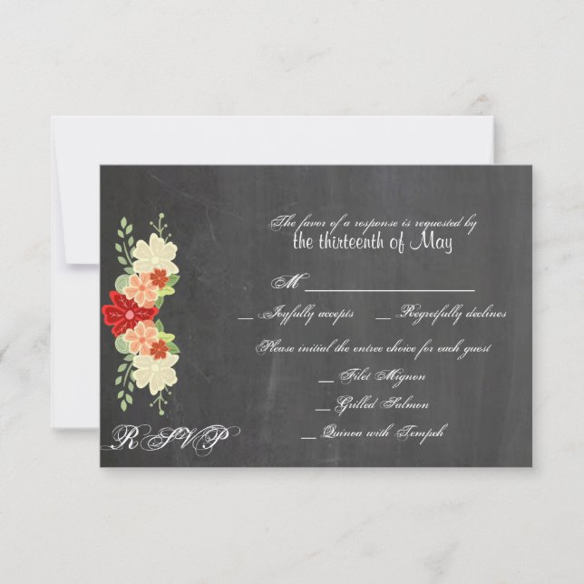 Blodsvarskort för blomma Orange Bröllop OSA Kort (Framsida)