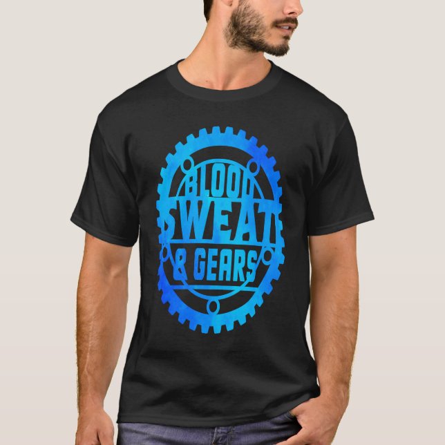 Blodsvett och bilverksmekaniska bilreparat t shirt (Framsida)