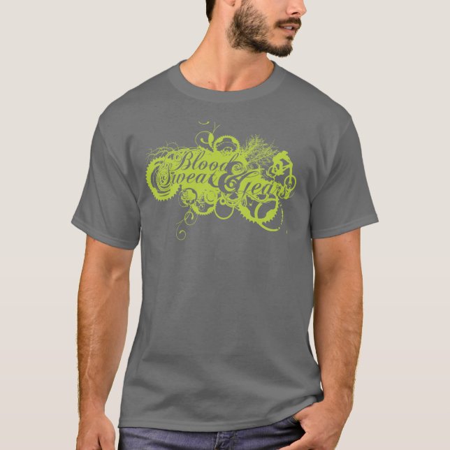 Blodsvett och utrustar tee shirt (Framsida)
