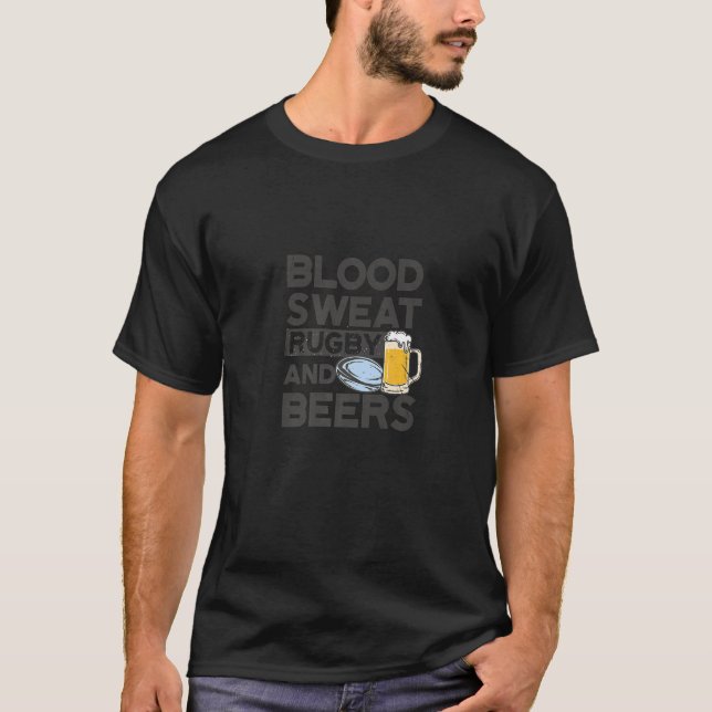 Blodsvett rugbyalkohol t shirt (Framsida)